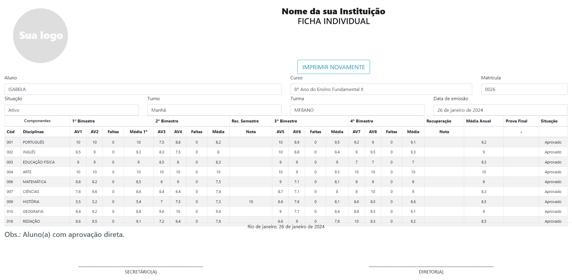 Ficha individual do Modulus